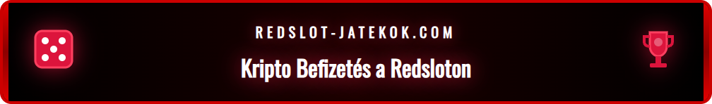 Képernyőkép a Redslot befizetési felületéről, ahol a Bitcoin opció van kiemelve, mellette egy QR-kód és egy pénztárcacím látható.