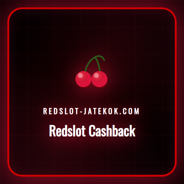 A Redslot Cashback ajánlat logója egy modern laptop képernyőjén.