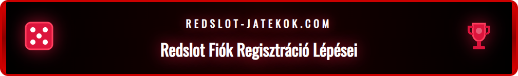 A Redslot regisztrációs űrlapja egy laptop képernyőjén látható.