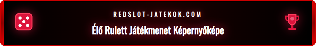 A Redslot élő rulett játék felülete, tétekkel és a pörgő kerékkel.