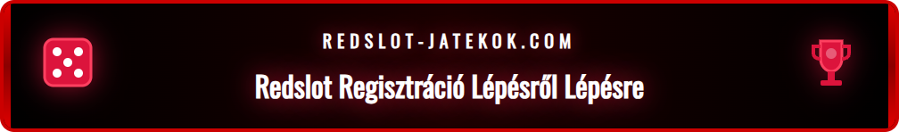 A Redslot regisztrációs felülete, a személyes adatok mezőivel.