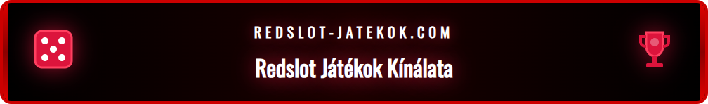 Képernyőkép a Redslot kaszinó játékainak széles választékáról, slotokkal.