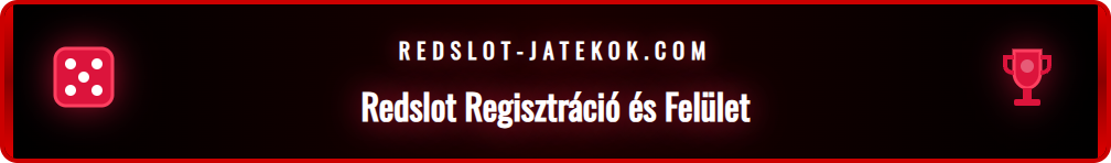 A Redslot kaszinó regisztrációs felületének képernyőképe egy laptopon.